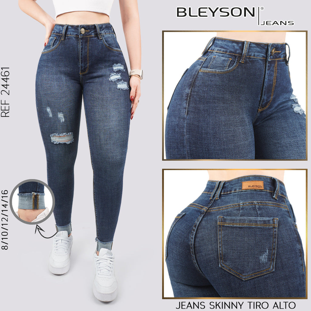 Jeans skinny tiro alto 24461