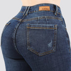 Jeans skinny tiro alto 24461