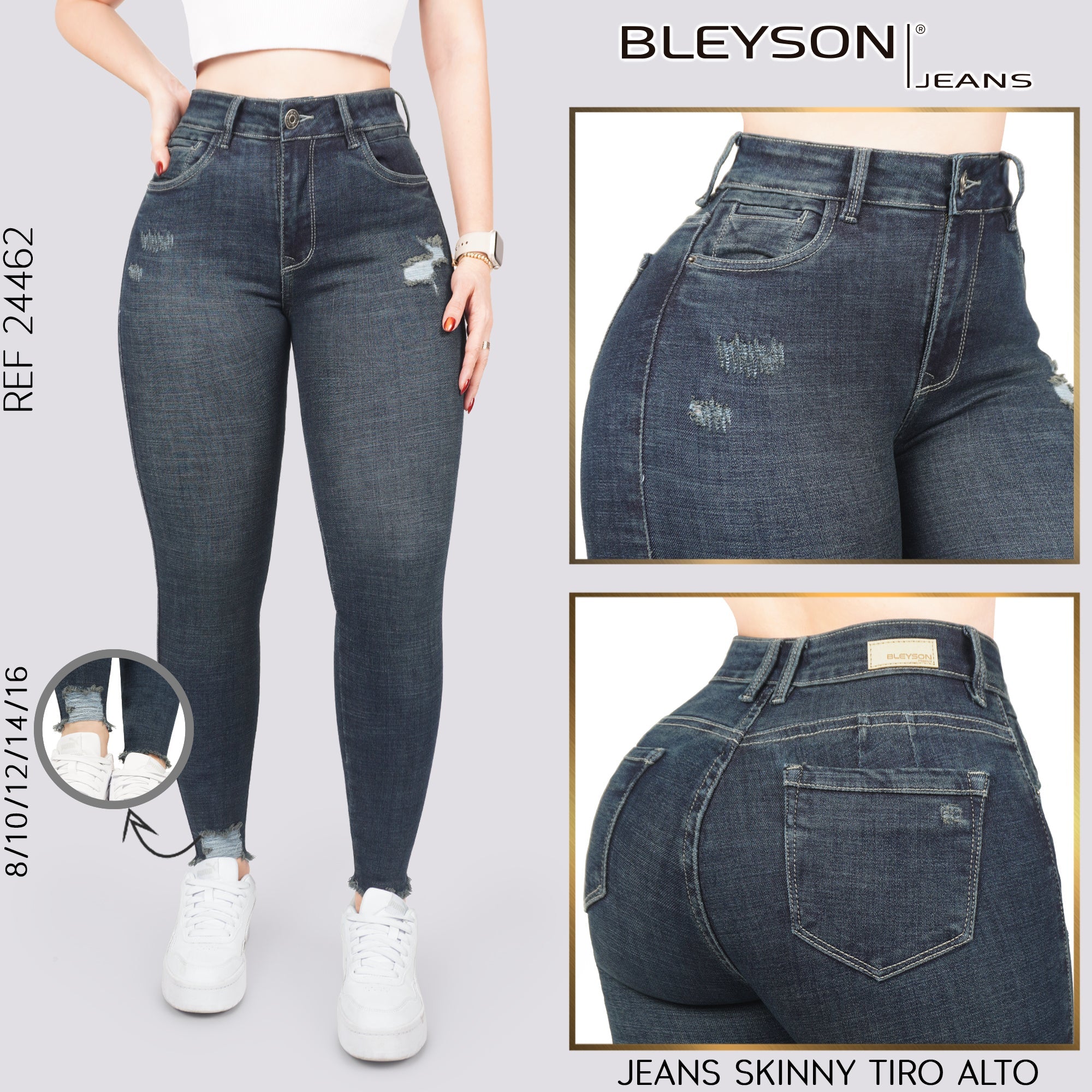 Jeans skinny tiro alto 24462