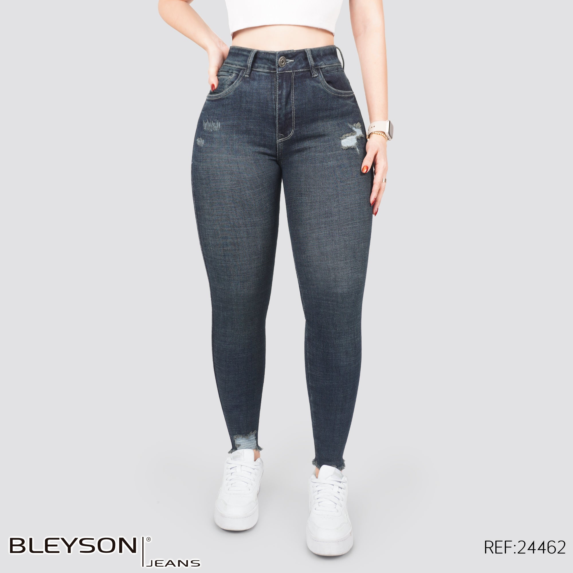 Jeans skinny tiro alto 24462