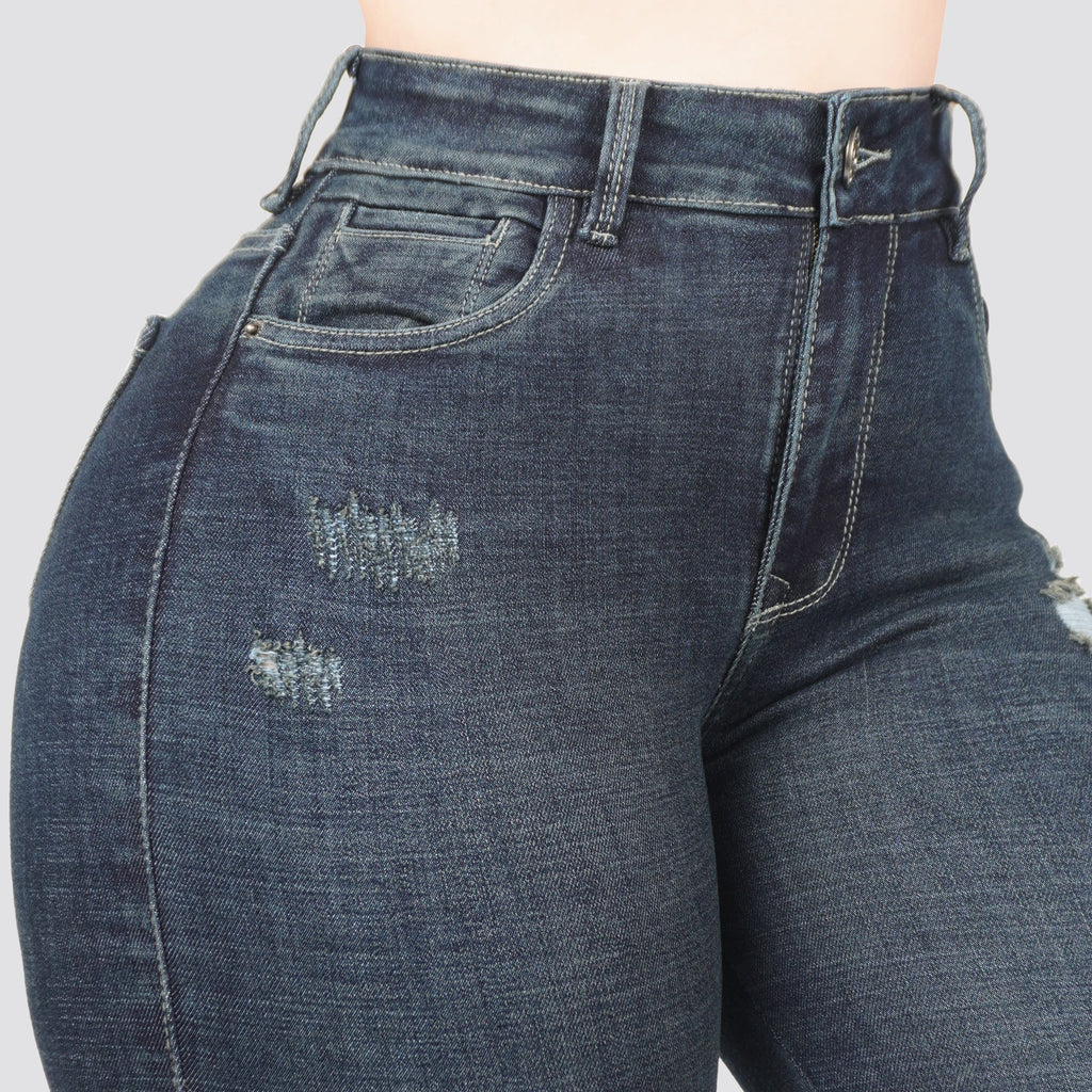 Jeans skinny tiro alto 24462