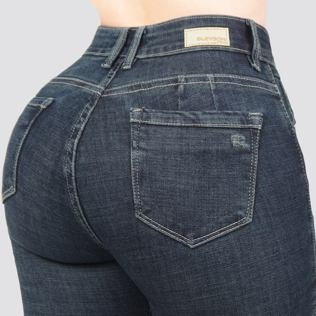 Jeans skinny tiro alto 24462