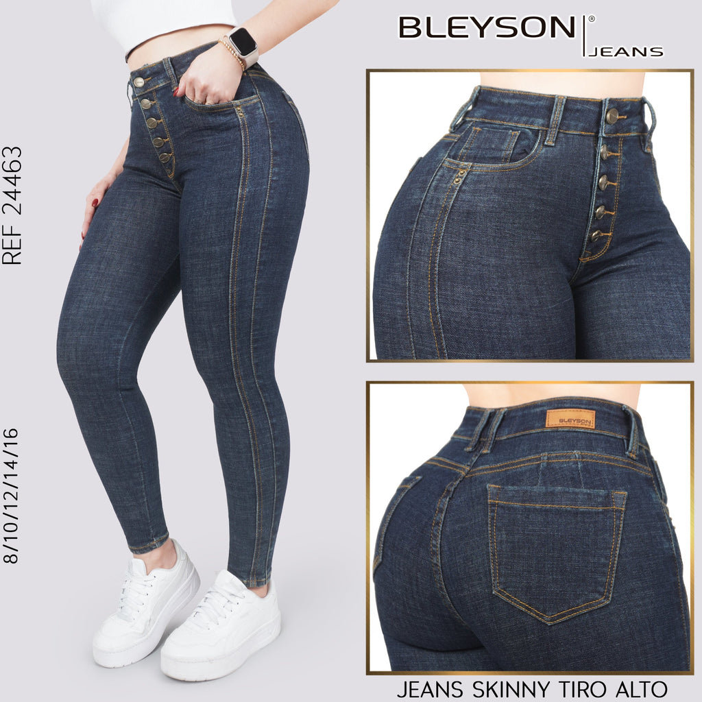 Jeans skinny tiro alto 24463
