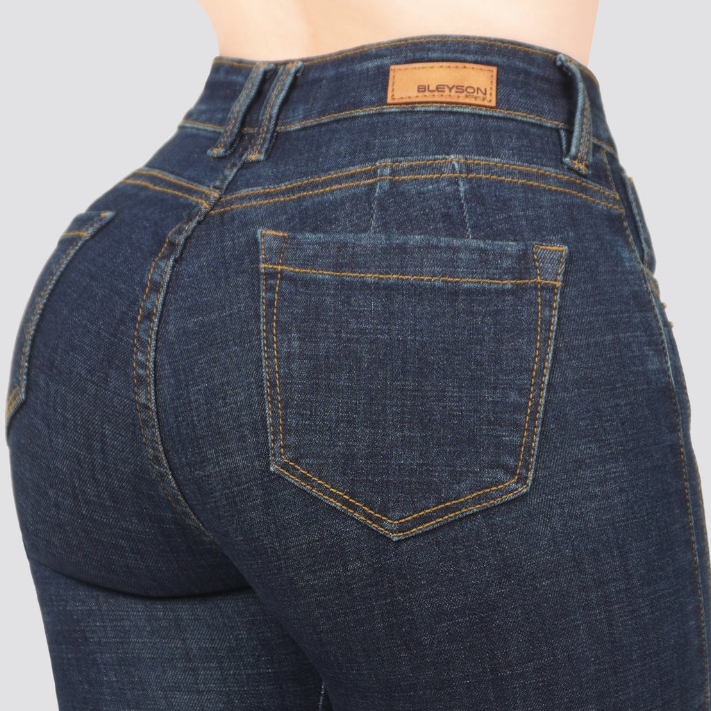 Jeans skinny tiro alto 24463