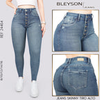 Jeans skinny tiro alto 24464