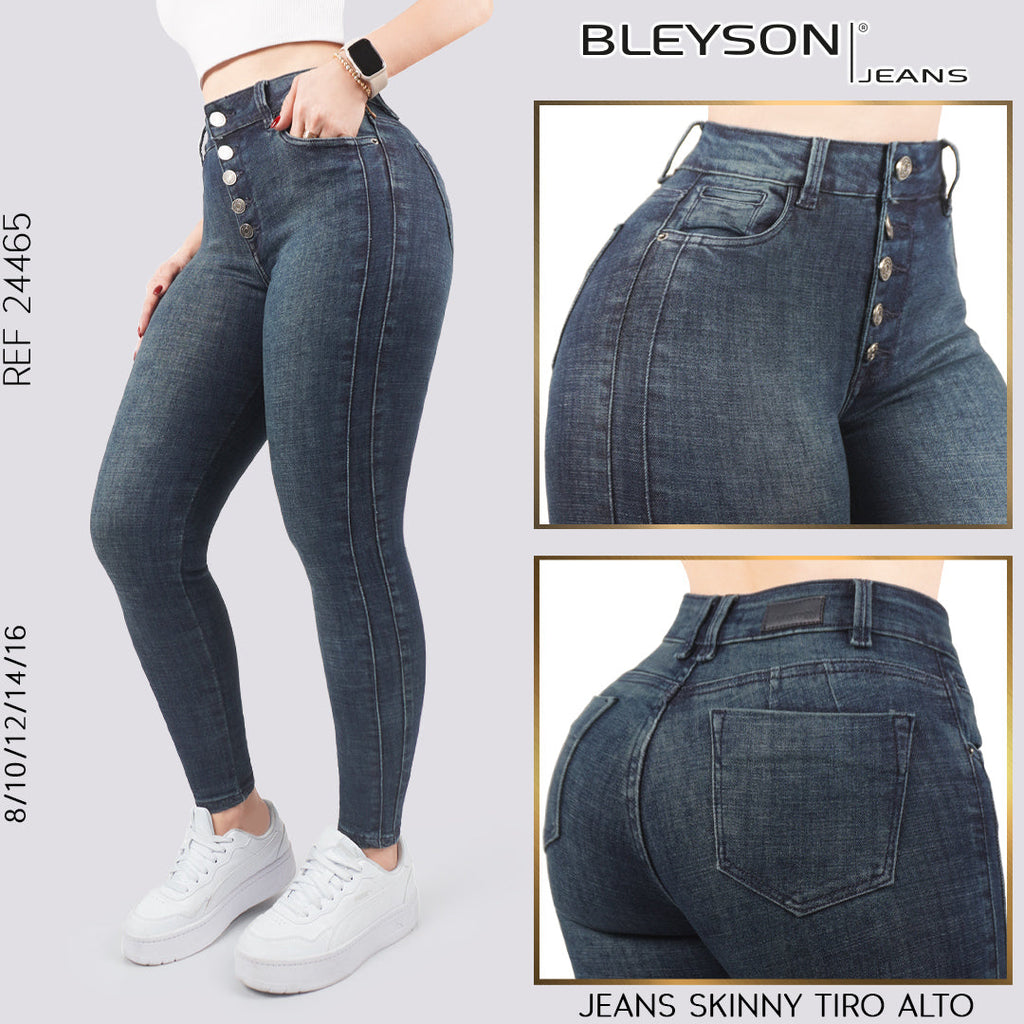 Jeans skinny tiro alto 24465