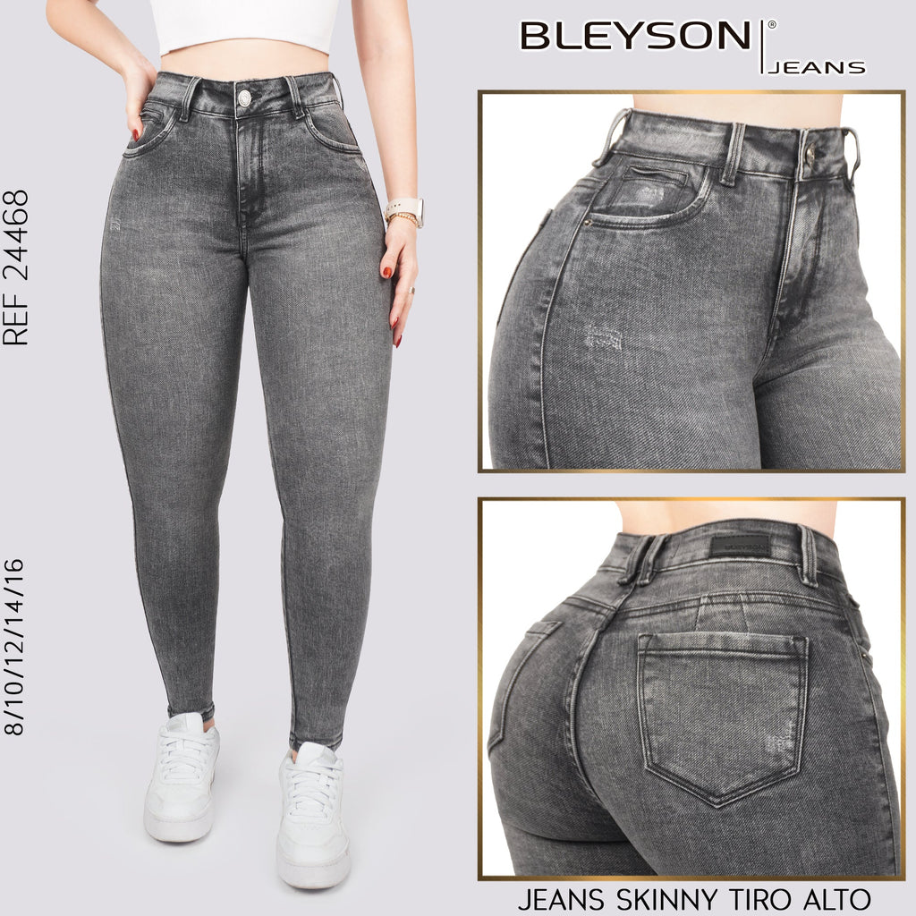 Jeans skinny tiro alto 24468