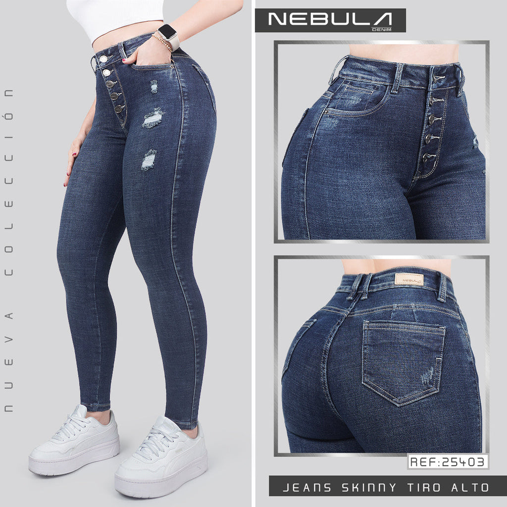 Jeans Skinny Tiro Alto 25403