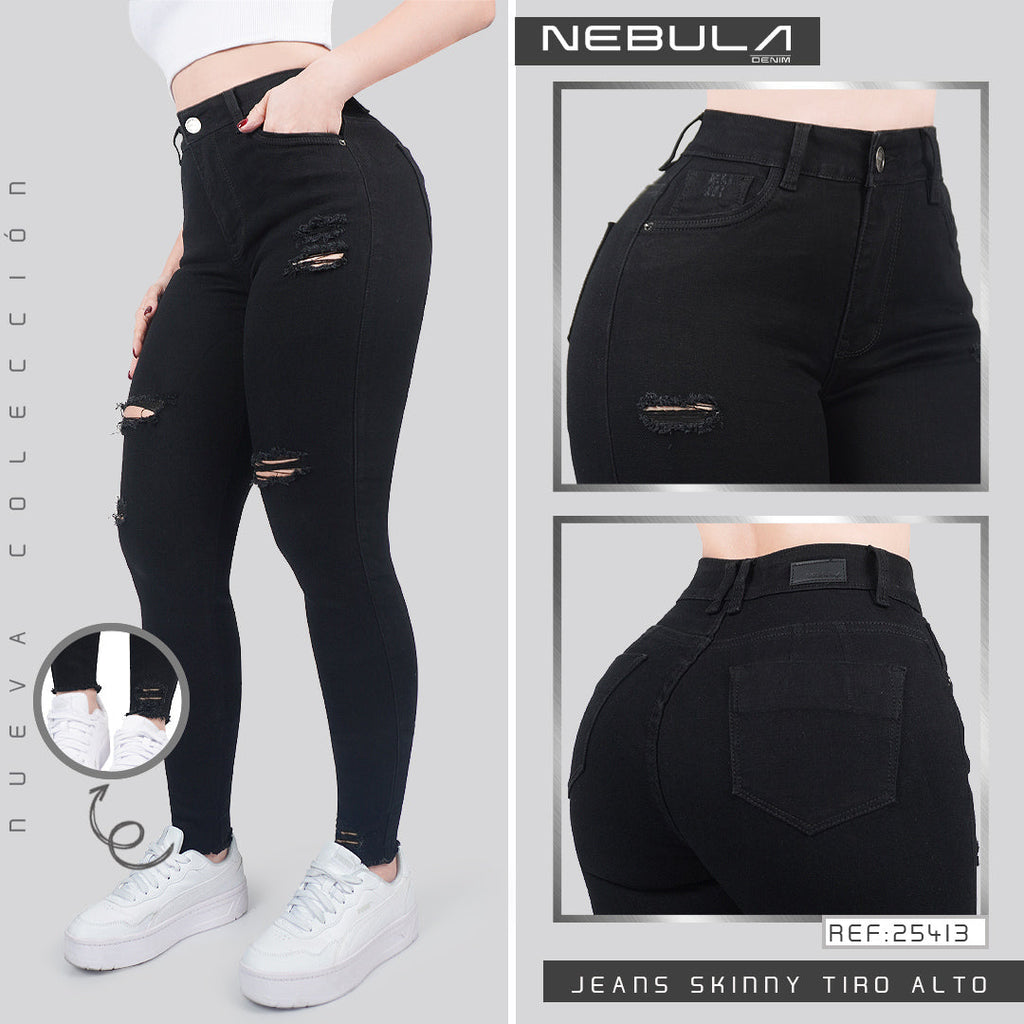 Jeans Skinny Tiro Alto 25413