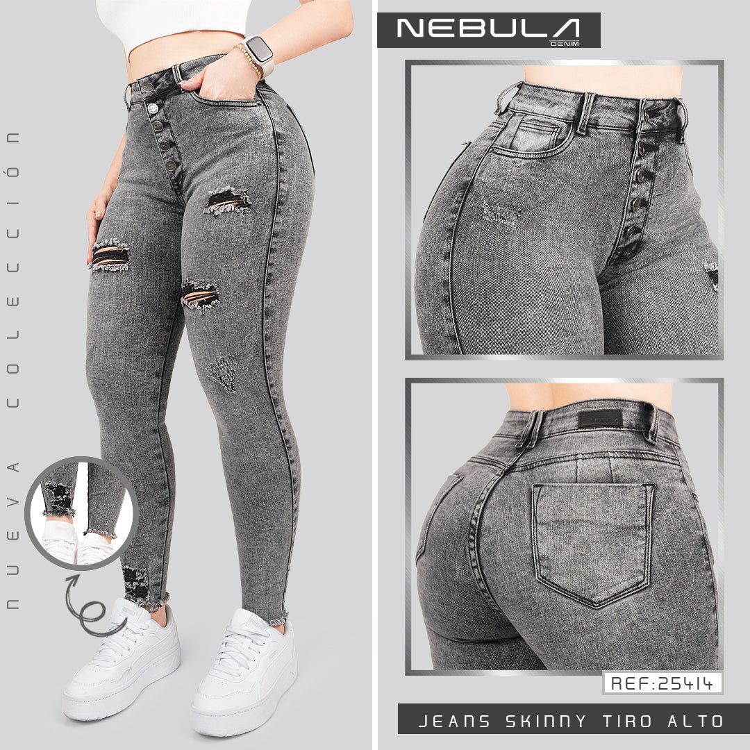 Jeans Skinny Tiro Alto 25414