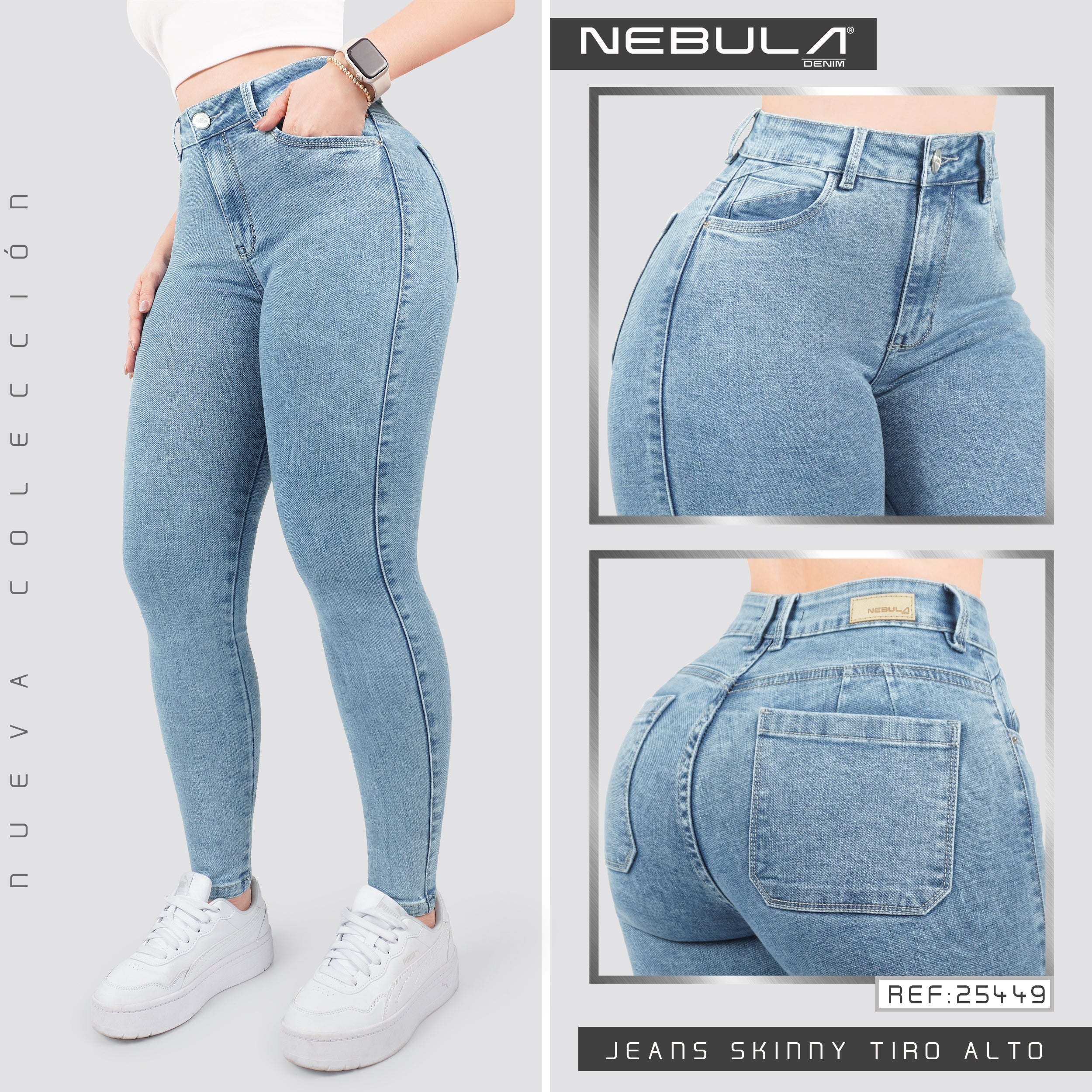 Jeans Skinny Tiro Alto 25449