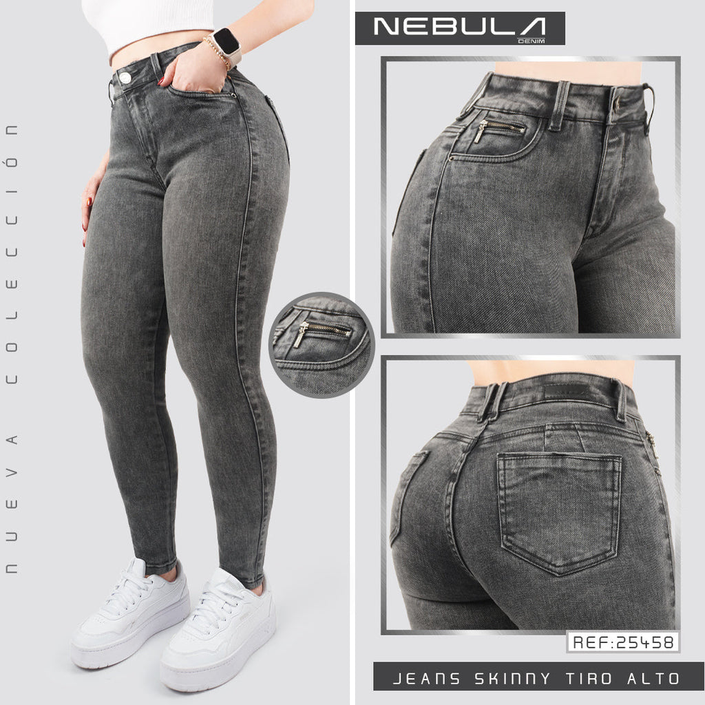 Jeans Skinny Tiro Alto 25458