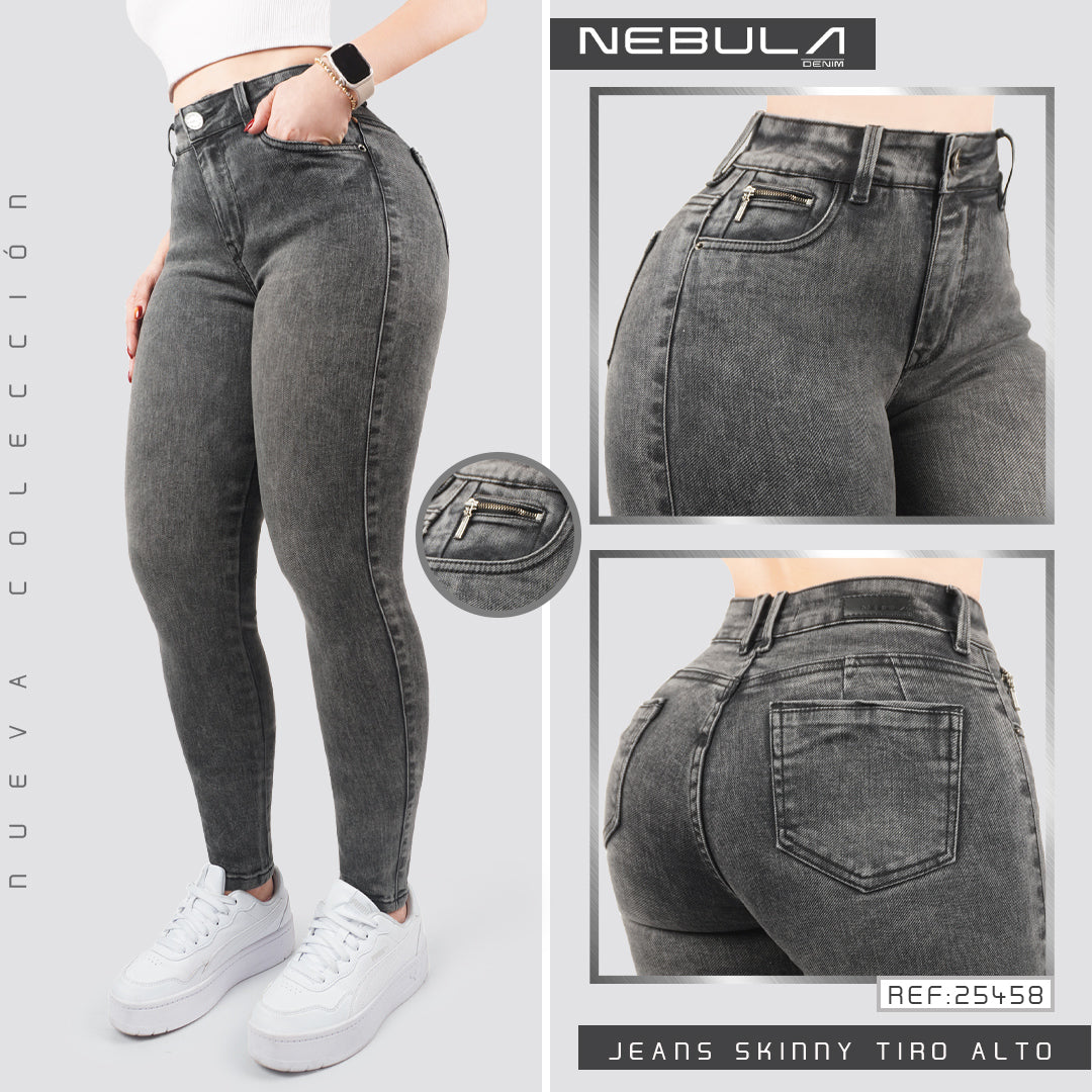 Jeans Skinny Tiro Alto 25458