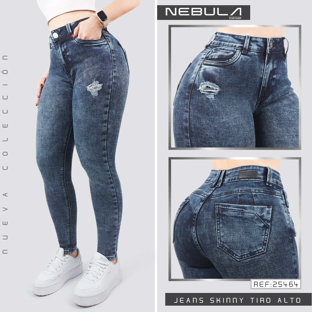 Jeans Skinny Tiro Alto 25464