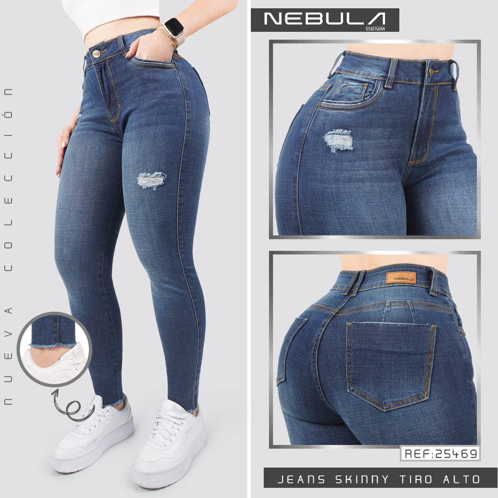 Jeans Skinny Tiro Alto 25469