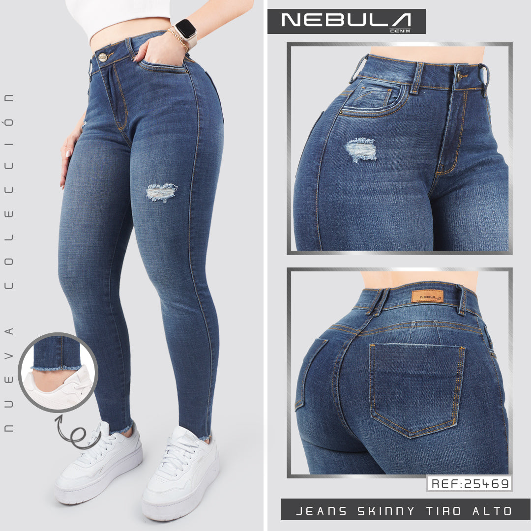 Jeans Skinny Tiro Alto 25469