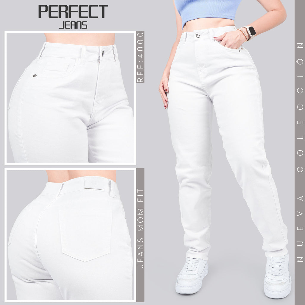 Jeans Mom Fit Tiro Alto 4000