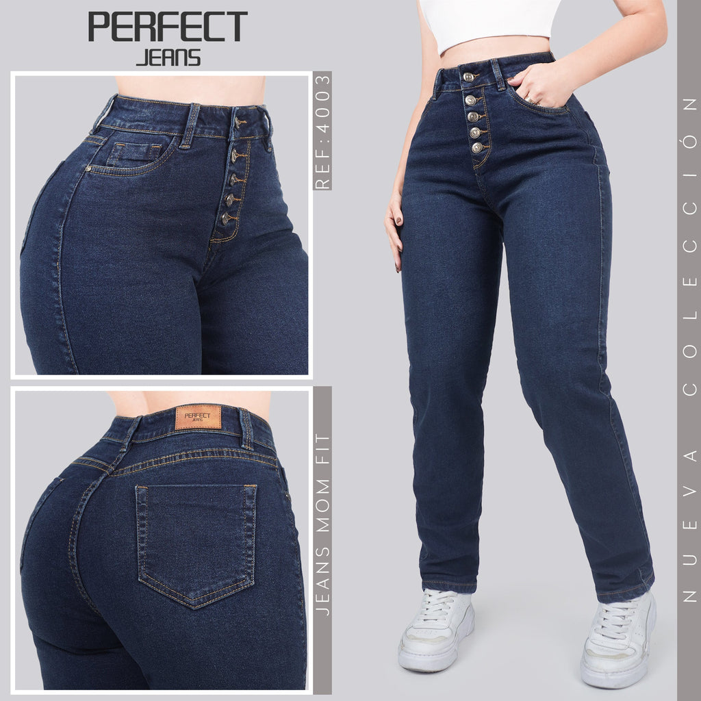 Jeans Mom Fit Tiro Alto 4003