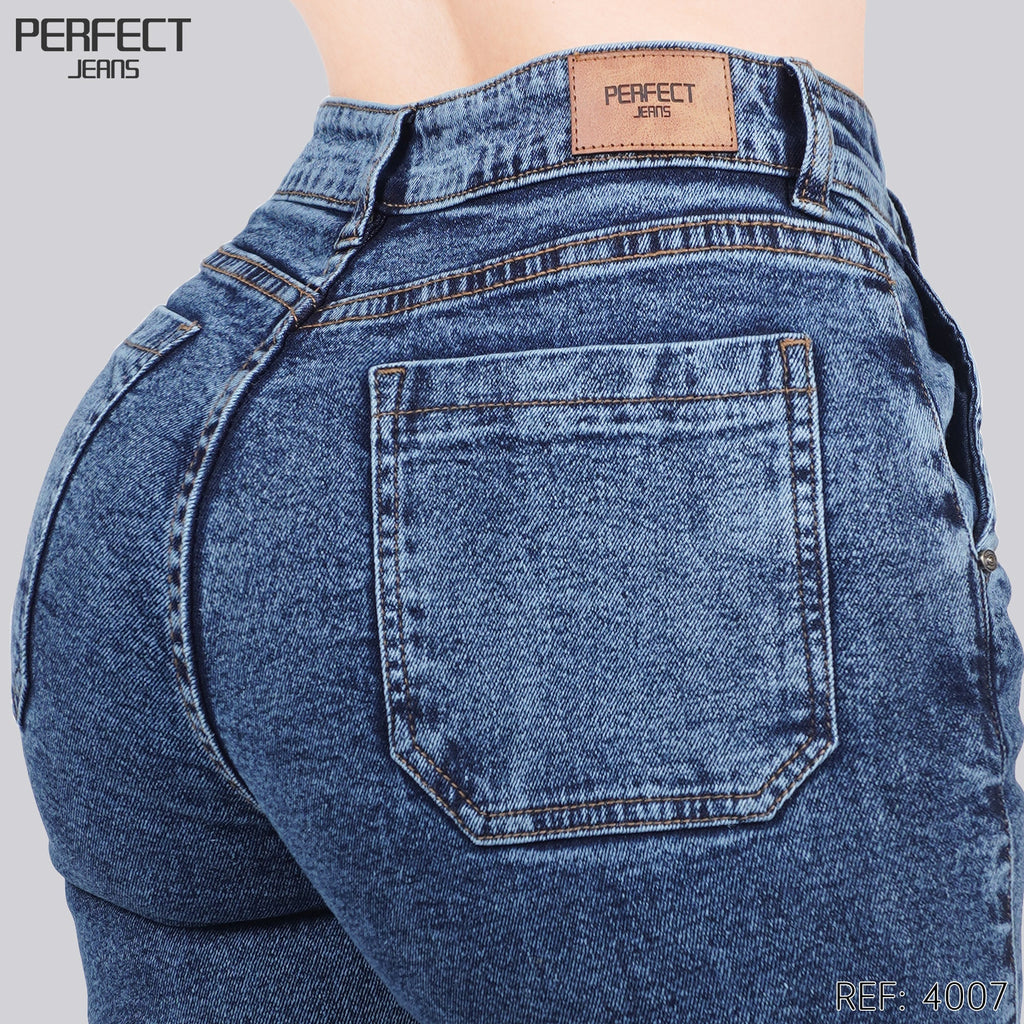 Jeans Mom Fit Tiro Alto 4007