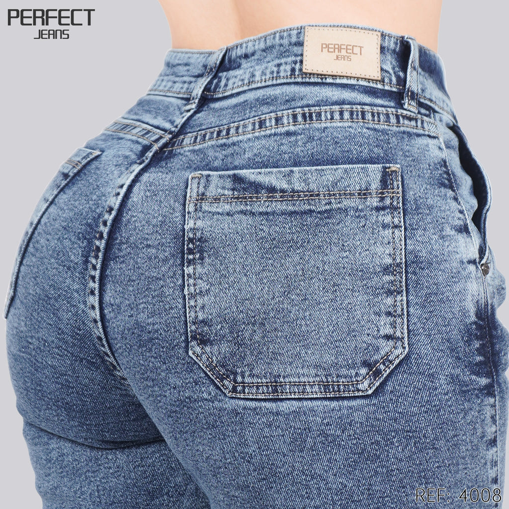 Jeans Mom Fit Tiro Alto 4008