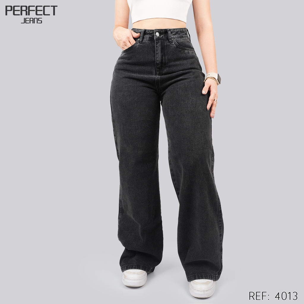 Jeans Wide Leg Rígido Tiro Alto 4013