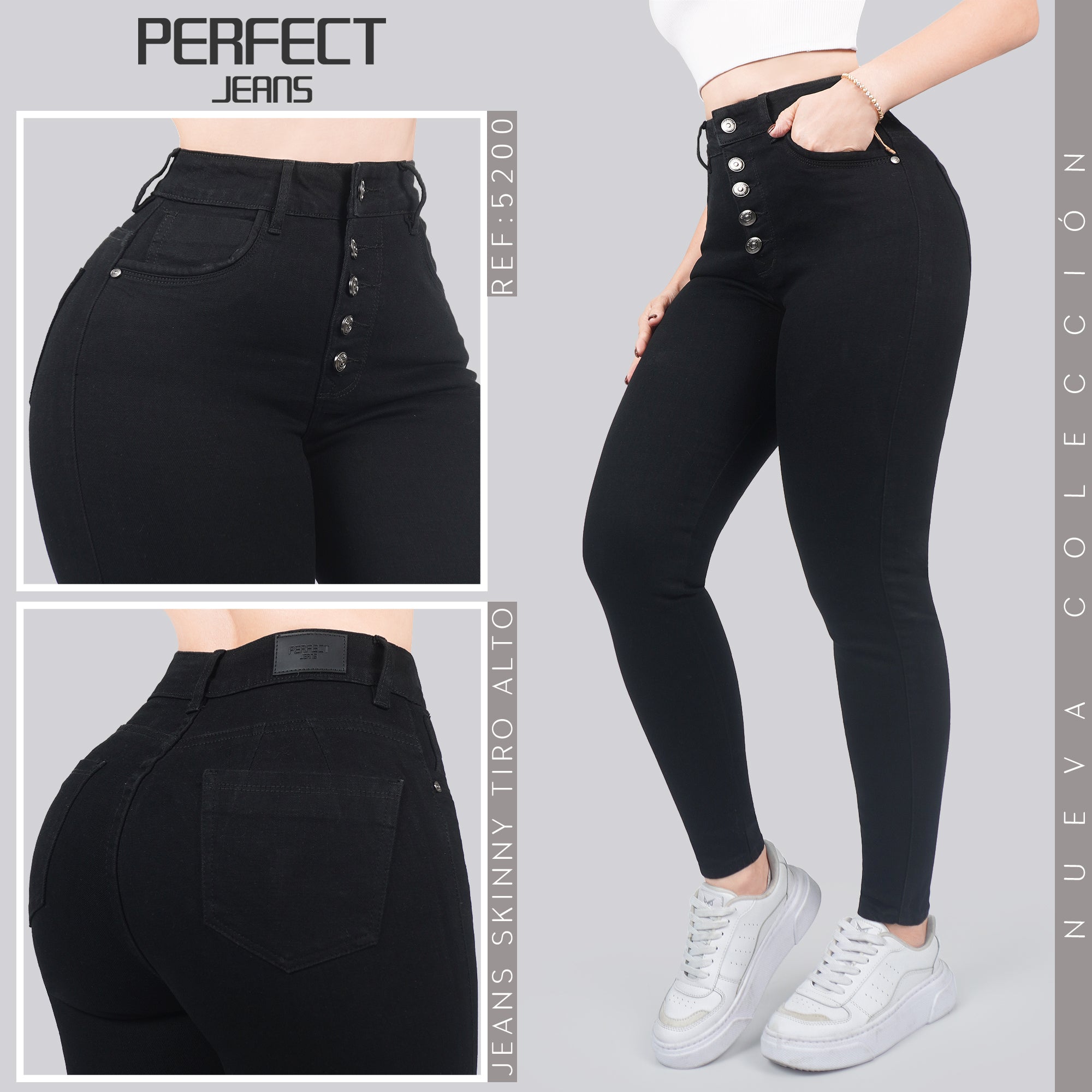 Jeans Skinny Tiro Alto 5200