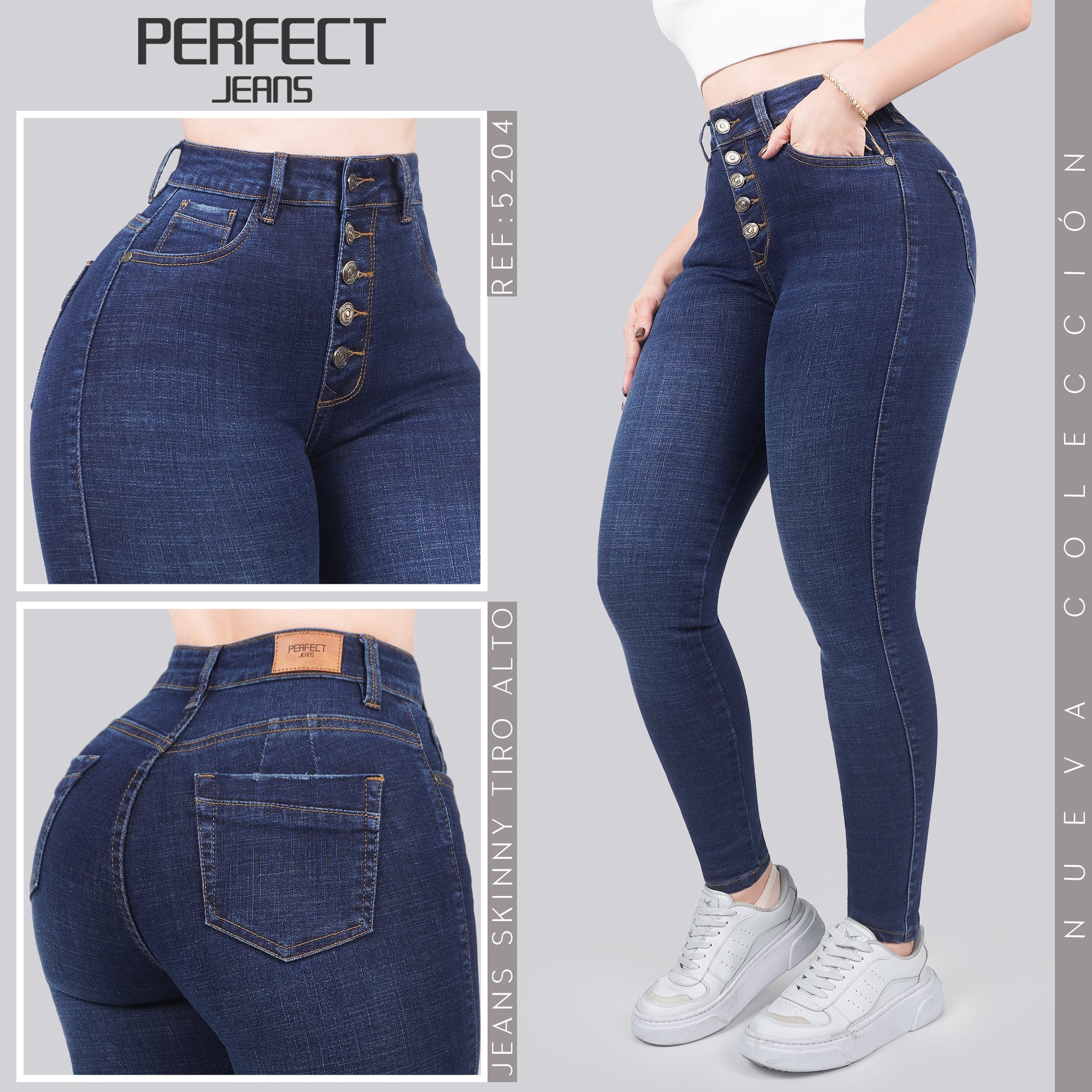 Jeans Skinny Tiro Alto 5204