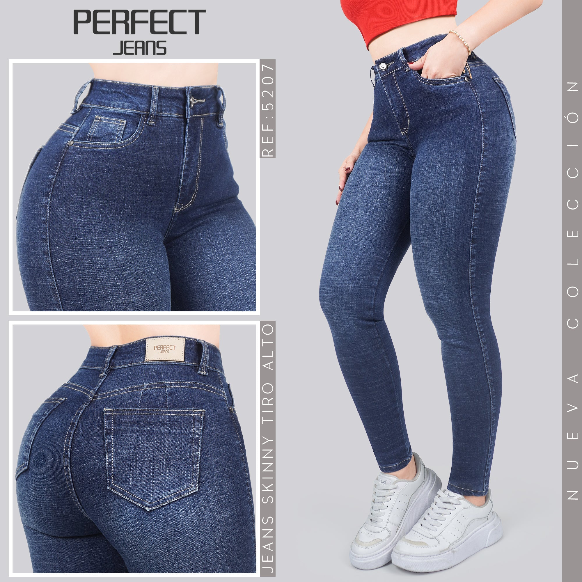 Jeans Skinny Tiro Alto 5207