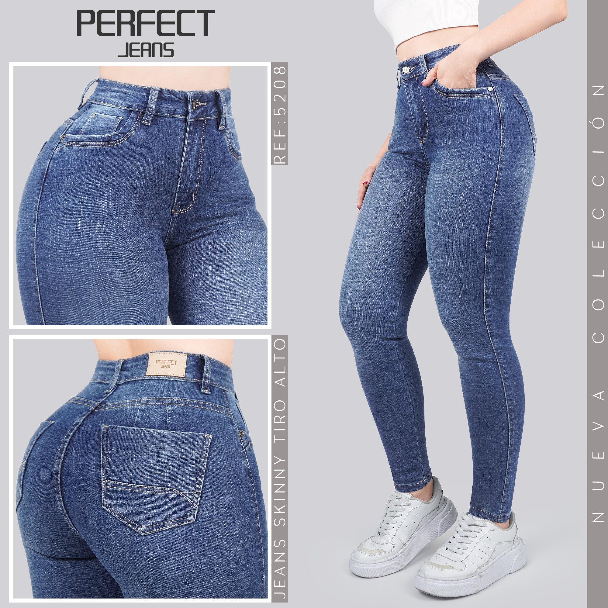 Jeans Skinny Tiro Alto 5208