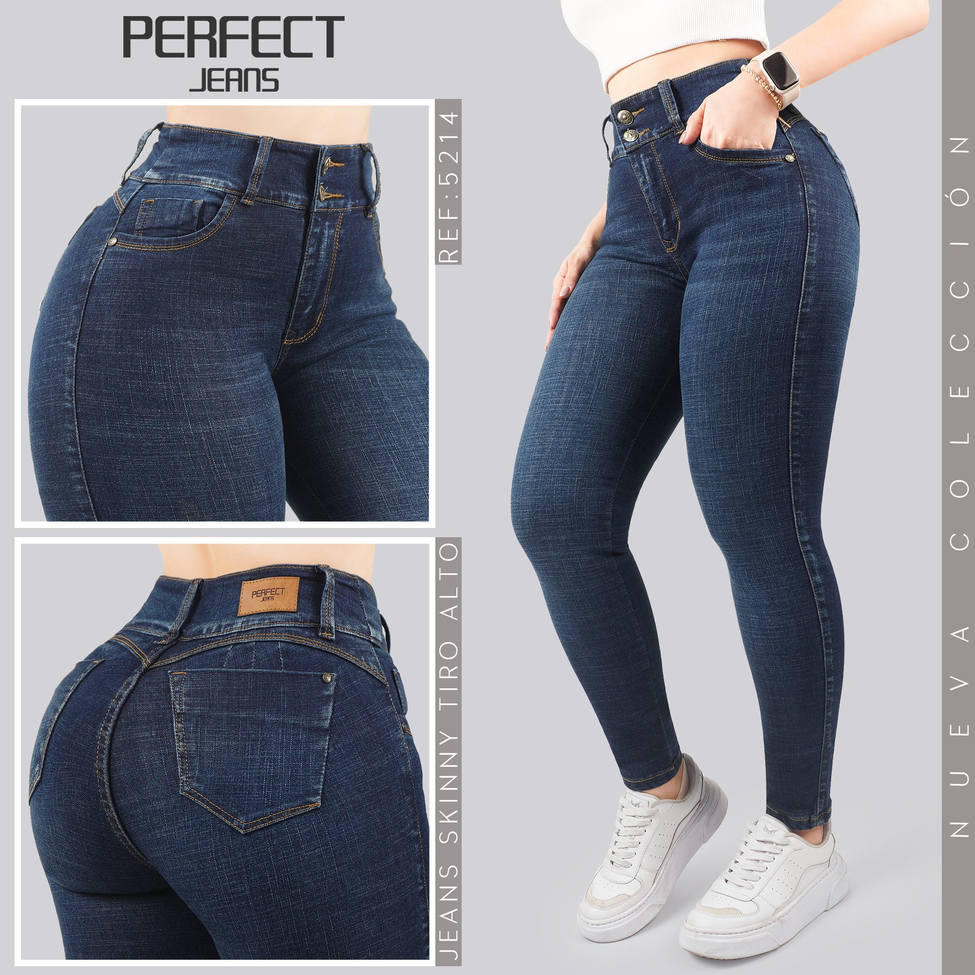 Jeans Skinny Tiro Alto 5214