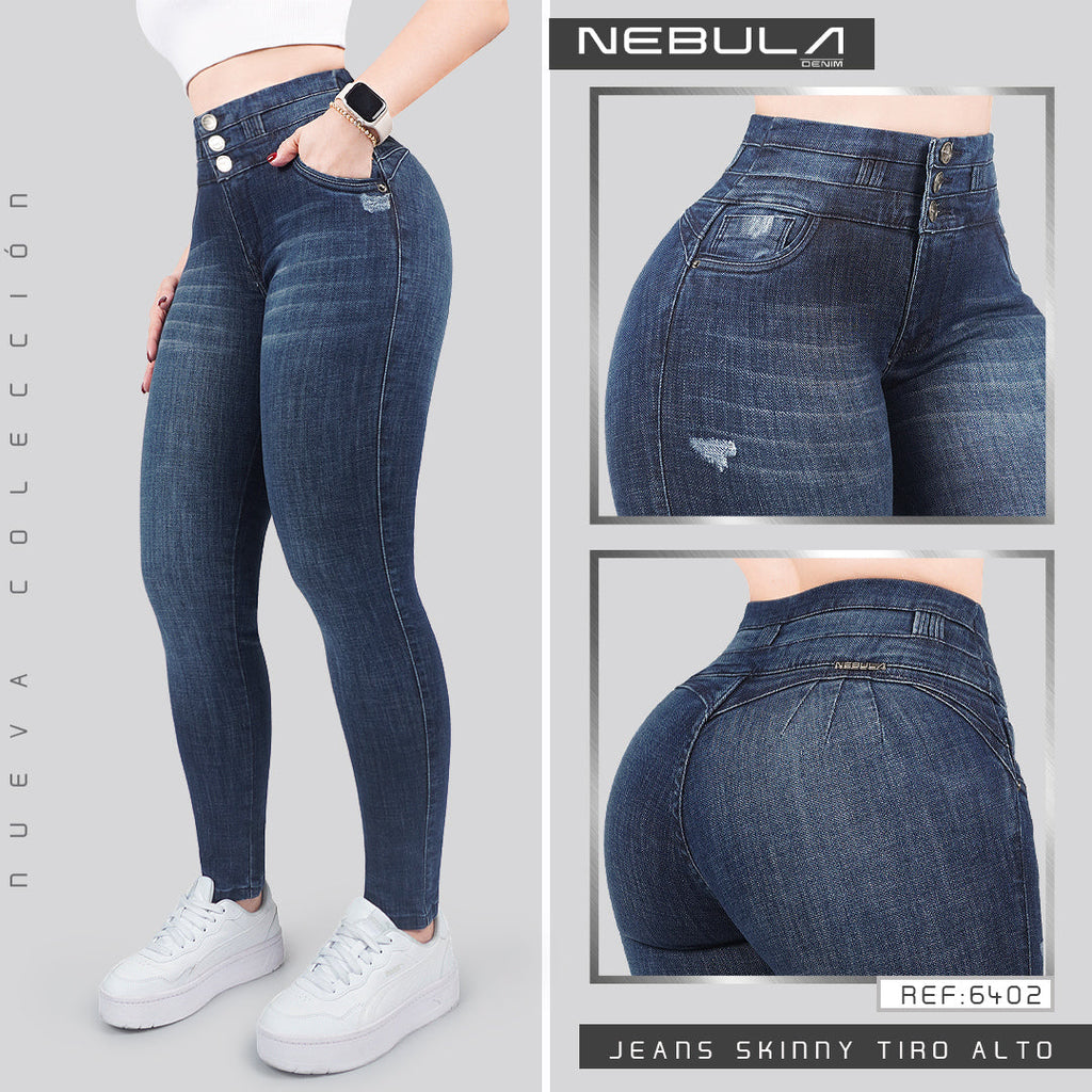 Jeans Skinny 3 botones Tiro Alto 6402