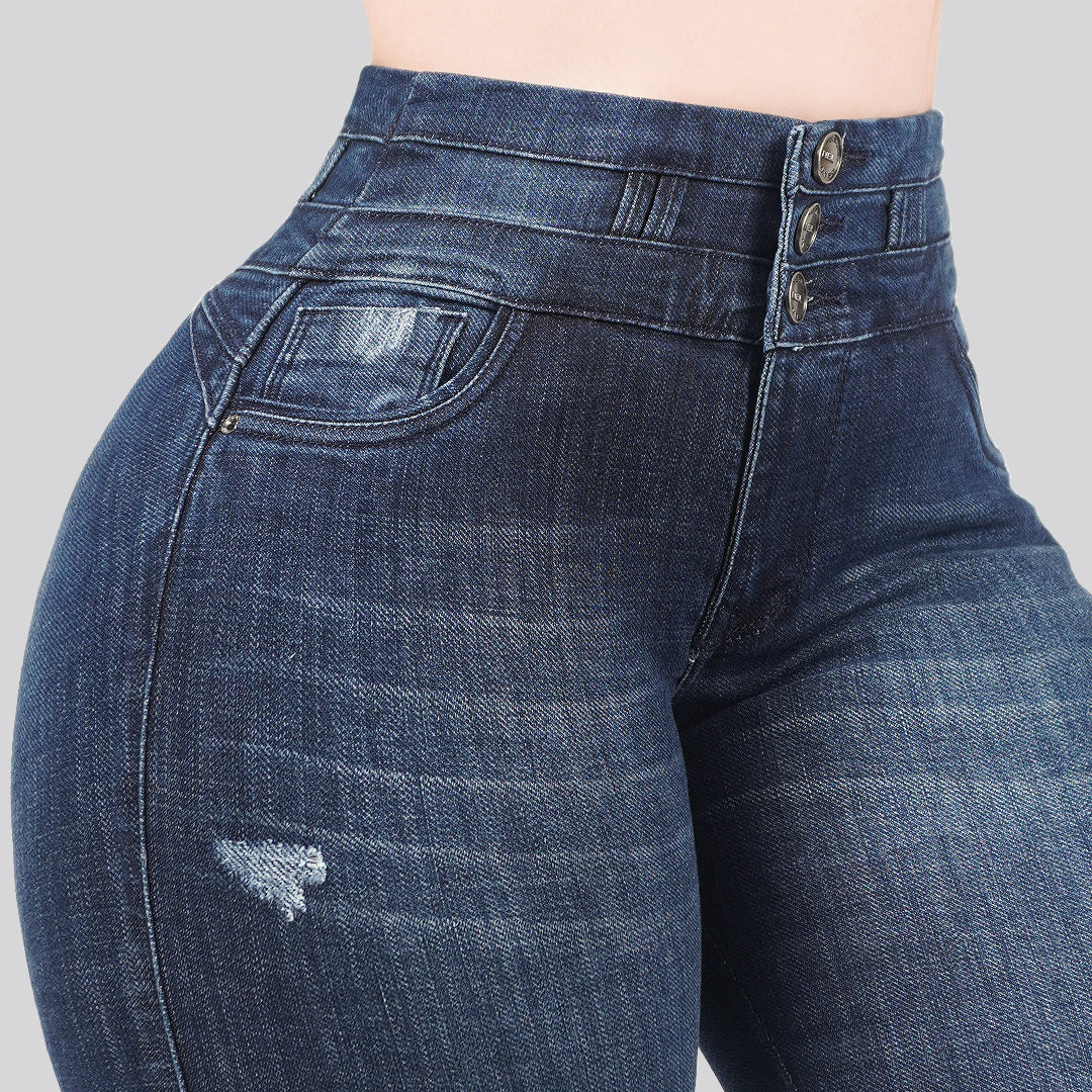 Jeans Skinny 3 botones Tiro Alto 6402