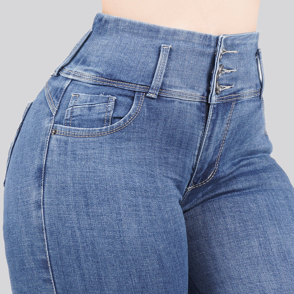 Jeans Skinny 3 botones Tiro Alto 6411