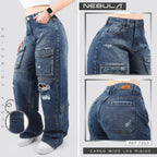Jeans Wide Leg Cargo Rígido 7200