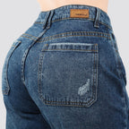 Jeans Wide Leg Cargo Rígido 7200