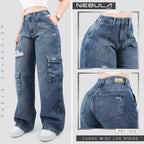 Jeans Wide Leg Cargo Rígido 7202