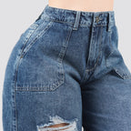 Jeans Wide Leg Cargo Rígido 7202