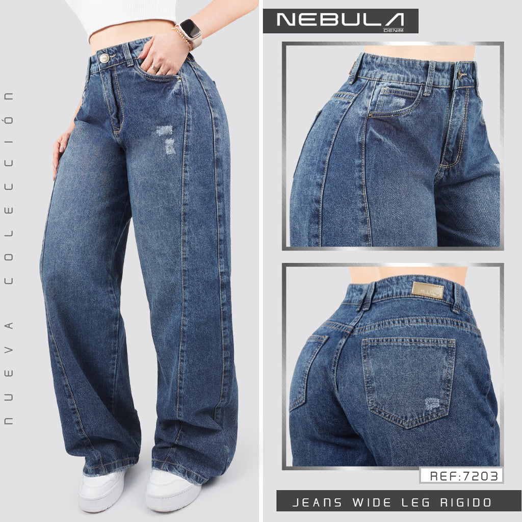 Jeans Wide Leg Rígido 7203