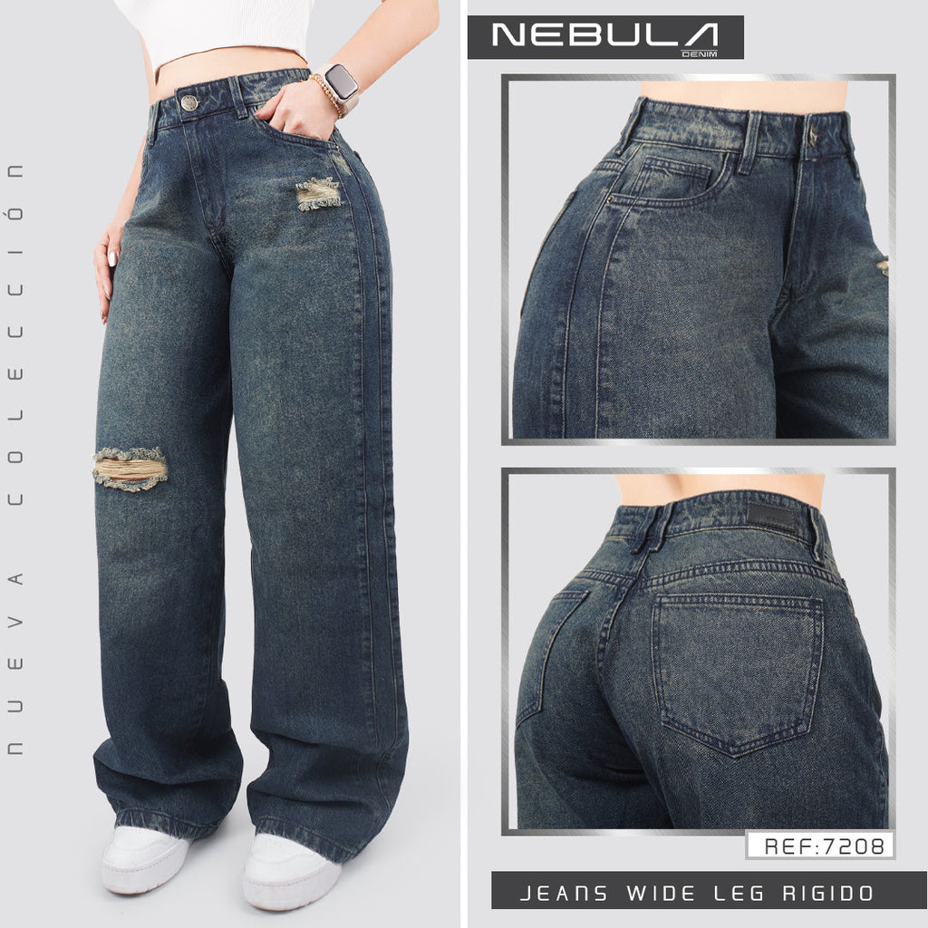 Jeans Wide Leg Rígido 7208