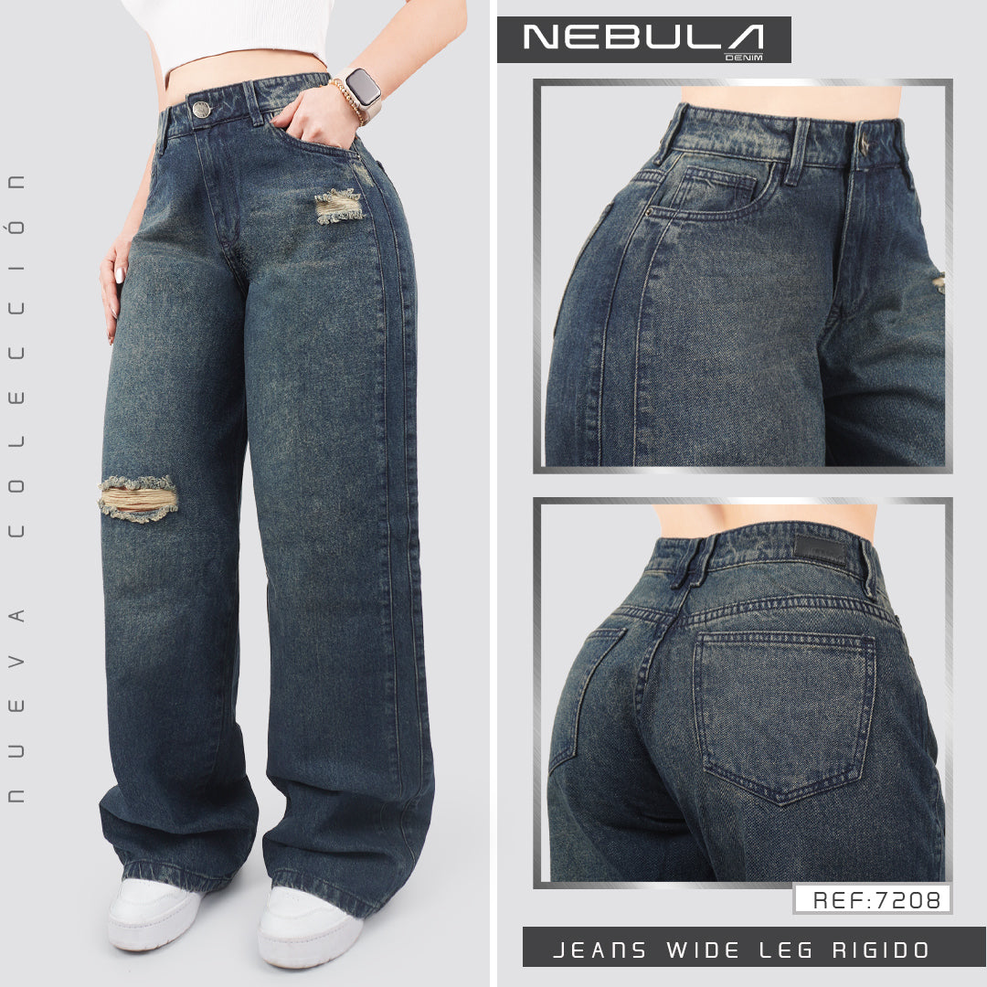 Jeans Wide Leg Rígido 7208