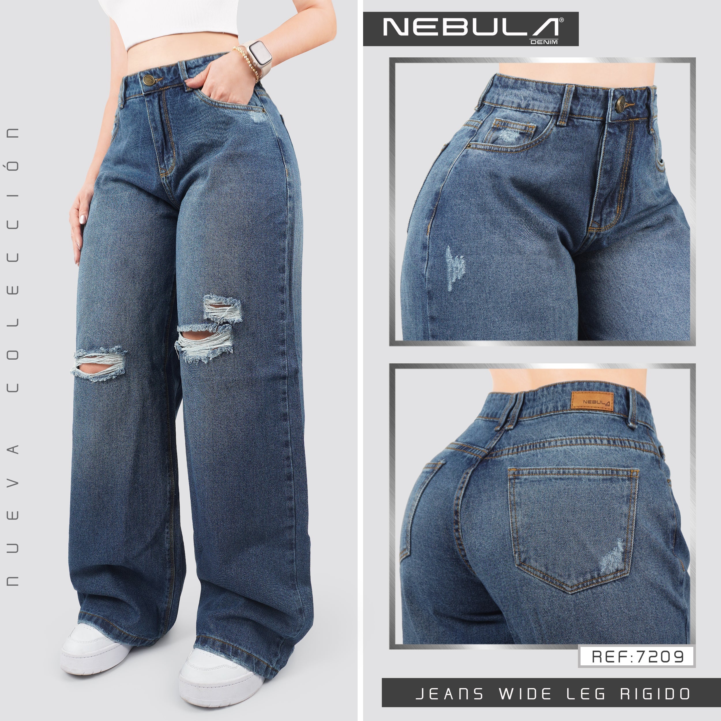 Jeans Wide Leg Rígido 7209