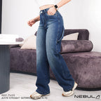 Jeans Straight Semirrígido Tiro Alto 7400