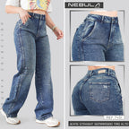 Jeans Straight Semirrígido Tiro Alto 7401