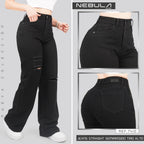 Jeans Straight Semirrígido Tiro Alto 7410