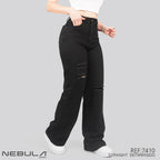 Jeans Straight Semirrígido Tiro Alto 7410