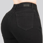 Jeans Straight Semirrígido Tiro Alto 7410