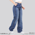 Jeans Straight Semirrígido Tiro Alto 7411