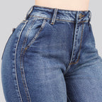 Jeans Straight Semirrígido Tiro Alto 7411