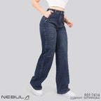 Jeans Straight Semirrígido Tiro Alto 7414