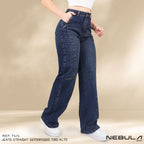 Jeans Straight Semirrígido Tiro Alto 7414